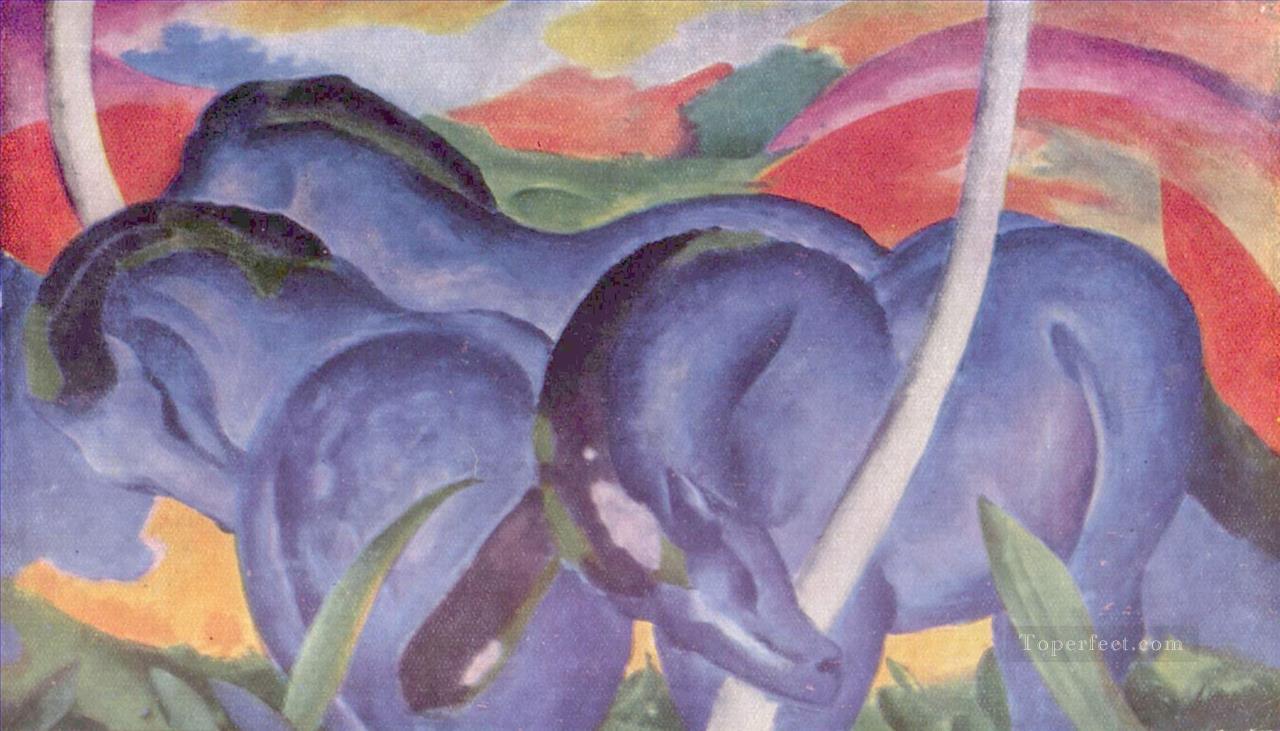 Diegrobenblauen Pferde Franz Marc Pintura al óleo